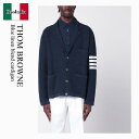 【数量限定・在庫限り・早い者勝ち!】 トム ブラウン / Thom Browne Blue Linen Blend Cardigan / MKJ134AY601...