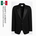 【数量限定・在庫限り・早い者勝ち!】 サンローラン / Saint Laurent Black Grain De Poudre Tuxedo Jacket / ...
