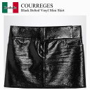 【数量限定・在庫限り・早い者勝ち!】 クレージュ / Courreges Black Belted Vinyl Mini Skirt / 125CJU218VY...