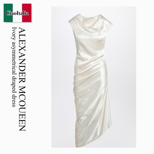 【数量限定・在庫限り・早い者勝ち!】 アレキサンダー・マックイーン / Alexander Mcqueen Ivory Asymmetrical Draped Dress / 821637 QEAFR / 821637 QEAFR 8010 / 821637QEAFR8010 / ワンピース 【数量限定・在庫限り・早い者勝ち!】 アレキサンダー・マックイーン / Alexander Mcqueen Ivory Asymmetrical Draped Dress / 821637 QEAFR / 821637 QEAFR 8010 / 821637QEAFR8010 / ワンピース