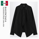 【数量限定・在庫限り・早い者勝ち!】 バレンシアガ / Balenciaga Asymmetrical Black Cotton Shirt / 814101 ...