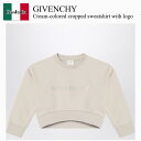 【数量限定・在庫限り・早い者勝ち!】 ジバンシィ / Givenchy Cream-Colored Cropped Sweatshirt With Logo /...
