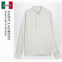 【数量限定・在庫限り・早い者勝ち!】 サンローラン / Saint Laurent Striped Shirt In Silk Blend / 813934 Y...