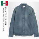 【数量限定・在庫限り・早い者勝ち!】 サンローラン / Saint Laurent Cassandre Denim Shirt In Washed Finish...