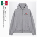 【数量限定・在庫限り・早い者勝ち!】 バレンシアガ / Balenciaga Grey Zip-Up Sweatshirt I Love Paris / 803...
