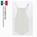 【数量限定・在庫限り・早い者勝ち!】 クレージュ / Courreges White Ribbed Top With Pointed Hem / 225MT04...