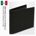 【数量限定・在庫限り・早い者勝ち!】 ブルネロクチネリ / Brunello Cucinelli Black Bi-Fold Cardholder In Lea...