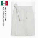 【数量限定・在庫限り・早い者勝ち!】 フェラガモ / Ferragamo White Wrap Skirt In Cotton Blend / 783849 /...
