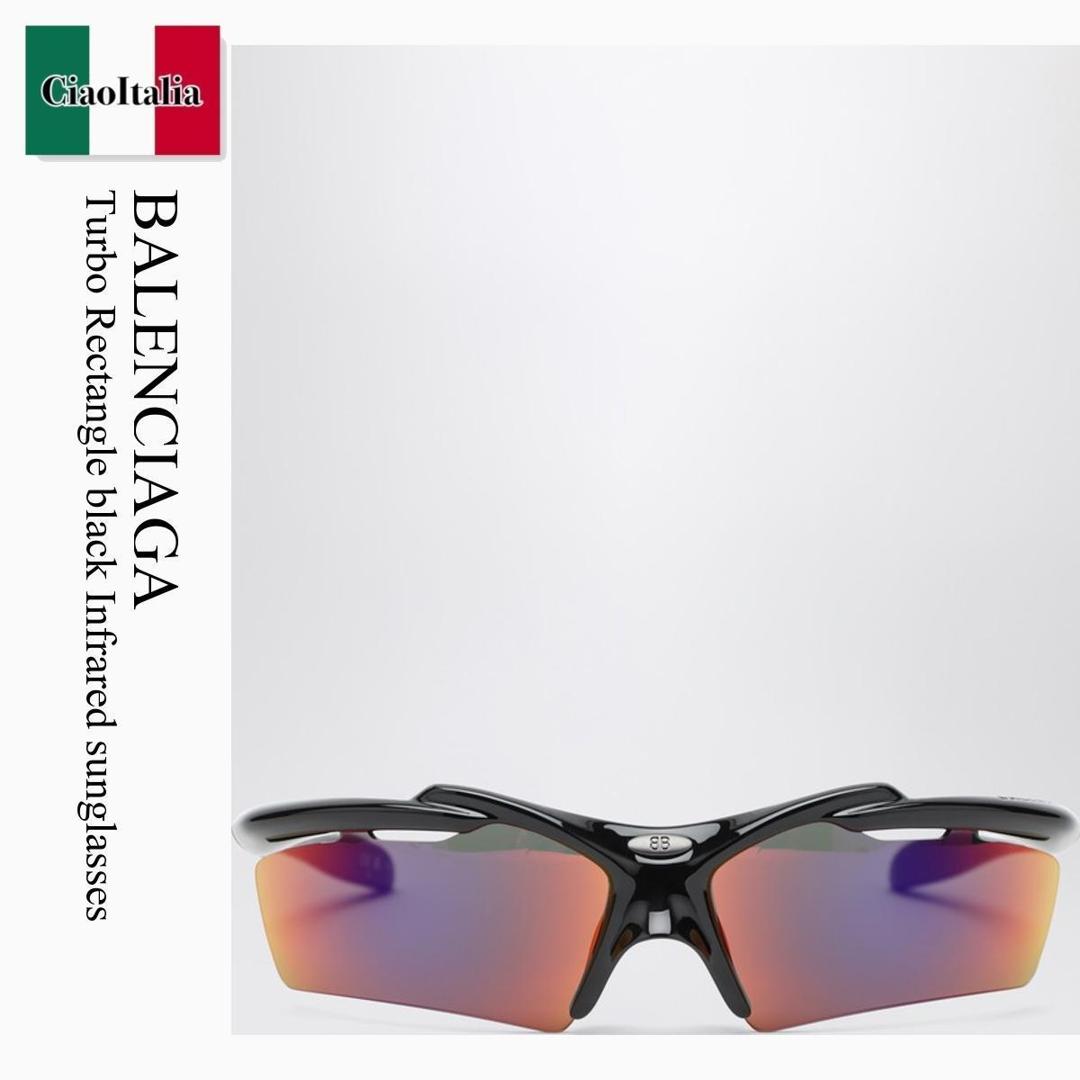 【数量限定・在庫限り・早い者勝ち!】 バレンシアガ / Balenciaga Turbo Rectangle Black Infrared Sunglasses / 830305 T0007 / 830305 T0007 1151 / 830305T00071151 / サングラス