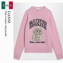 【数量限定・在庫限り・早い者勝ち!】 ガニー / Ganni Pink Sweater With Poodle / K2499 / K2499 868 / K2499868 / ニット・セーター