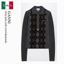 【数量限定・在庫限り・早い者勝ち!】 ガニー / Ganni Grey Polo With Wool Diamonds / K2314 / K2314 523 ...
