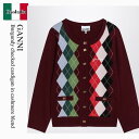 【数量限定・在庫限り・早い者勝ち!】 ガニー / Ganni Burgundy Checked Cardigan In Cashmere Blend / K25...
