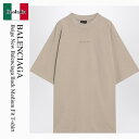 【数量限定・在庫限り・早い者勝ち!】 バレンシアガ / Balenciaga Beige New Balenciaga Back Medium Fit T-Sh...