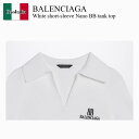 【数量限定・在庫限り・早い者勝ち!】 バレンシアガ / Balenciaga White Short-Sleeve Nano Bb Tank Top / 835...