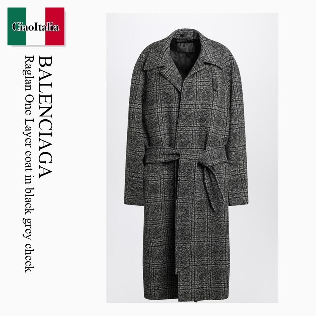 VIPSALE【BALENCIAGA】チェックロングコート 楽天市場】バレンシアガ チェック(レディースファッション)の通販