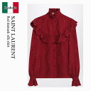 【数量限定・在庫限り・早い者勝ち!】 サンローラン / Saint Laurent Red Damask Silk Shirt / 831783 Y4K35 /...