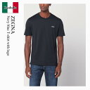 【数量限定・在庫限り・早い者勝ち!】 エルメネジルドゼニア / Zegna Navy Blue T-Shirt With Logo / B760E7360A5 ...