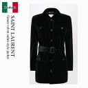 【数量限定・在庫限り・早い者勝ち!】 サンローラン / Saint Laurent Green Velvet Safari-Style Jacket / 835...