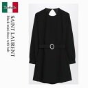 【数量限定・在庫限り・早い者勝ち!】 サンローラン / Saint Laurent Black Mini Dress With Belt / 819619 Y0...
