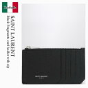 【数量限定・在庫限り・早い者勝ち!】 サンローラン / Saint Laurent Black Fragments Card Holder With Zip / 609362 BTY0N / 609362 BTY0N 1000 / 609362BTY0N1000 / カードケース・名刺入れ