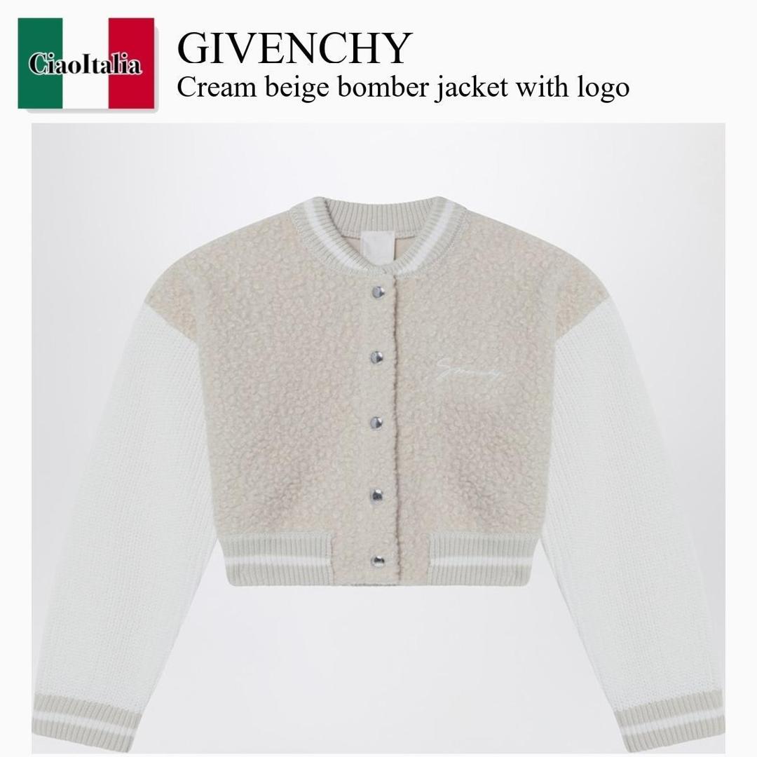 【数量限定・在庫限り・早い者勝ち!】 ジバンシィ / Givenchy Cream Beige Bomber Jacket With Logo / H30994...