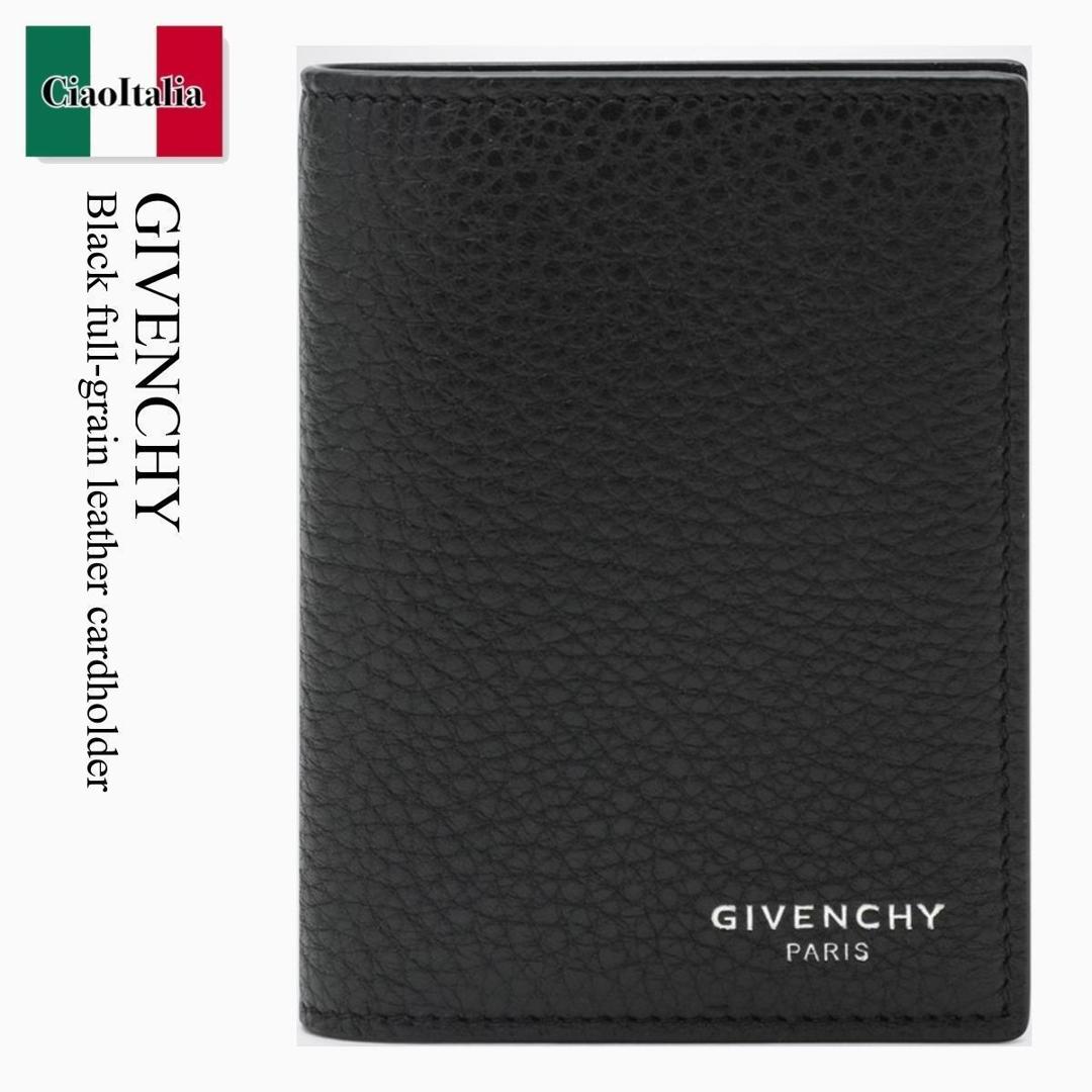 【数量限定・在庫限り・早い者勝ち！】 ジバンシィ / Givenchy Black Full-Grain Leather Cardholder /..