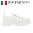 【数量限定・在庫限り・早い者勝ち!】 アレキサンダー・マックイーン / Alexander Mcqueen White Canvas Tread Slick S...