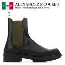 【数量限定・在庫限り・早い者勝ち!】 アレキサンダー・マックイーン / Alexander Mcqueen Black Leather Boxcar Ankle...