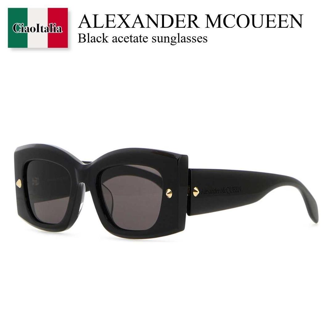 【数量限定・在庫限り・早い者勝ち！】 アレキサンダー・マックイーン / Alexander Mcqueen Black Acetate Sunglasses / 760621 J0749 / 760621 J0749 1056 / 760621J0749 / 760621J0749 1056 / 760621J07491056 / サングラス