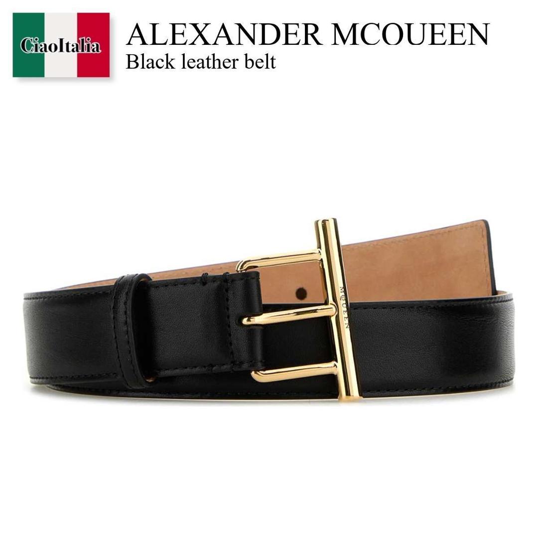 【数量限定・在庫限り・早い者勝ち!】 アレキサンダー・マックイーン / Alexander Mcqueen Black Leather Belt / 804499 1BR0G / 804499 1BR0G 1000 / 8044991BR0G / 8044991BR0G 1000 / 8044991BR0G1000 / ベルト