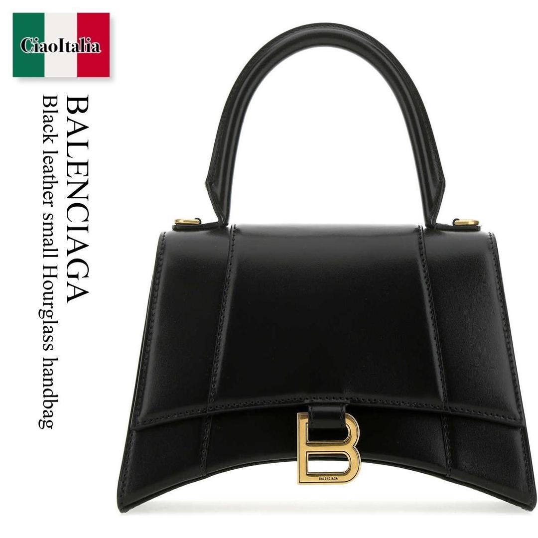 【数量限定・在庫限り・早い者勝ち!】 バレンシアガ / かばん / カバン / Balenciaga Black Leather Small Hourglass Handbag / 593546 1QJ4M / 593546 1QJ4M 1000 / 5935461QJ4M / 5935461QJ4M 1000 / 5935461QJ4M1000 / ハンドバッグ