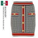 【数量限定・在庫限り・早い者勝ち!】 バルマン / Balmain Embroidered Viscose Blend Mini Skirt / BF1LB29...