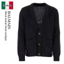 【数量限定・在庫限り・早い者勝ち!】 バルマン / Balmain Black Mohair Blend Cardigan / BH0KL003KF38 / B...