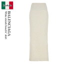 【数量限定・在庫限り・早い者勝ち!】 バレンシアガ / Balenciaga White Stretch Boucla¨ Skirt / 796952 T332...