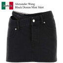 【数量限定・在庫限り・早い者勝ち!】 アレキサンダーワン / Alexander Wang Black Denim Mini Skirt / 4DC125561...