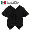 【数量限定・在庫限り・早い者勝ち!】 バレンシアガ / Balenciaga Black Cotton Blend Top / 808856 TRP08 / 8...