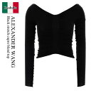 【数量限定・在庫限り・早い者勝ち!】 アレキサンダーワン / Alexander Wang Black Stretch Cupro Blend Top / 1K...