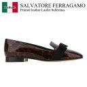【数量限定・在庫限り・早い者勝ち!】 フェラガモ / Salvatore Ferragamo Printed Leather Laufer Ballerinas...