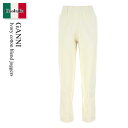 【数量限定・在庫限り・早い者勝ち!】 ガニー / Ganni Ivory Cotton Blend Joggers / T2925 / T2925 135 / ...