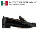 【数量限定・在庫限り・早い者勝ち!】 フェラガモ / Salvatore Ferragamo Black Leather Harry Loafers / 01J...