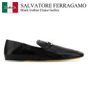【数量限定・在庫限り・早い者勝ち!】 フェラガモ / Salvatore Ferragamo Black Leather Elaine Loafers / 01...