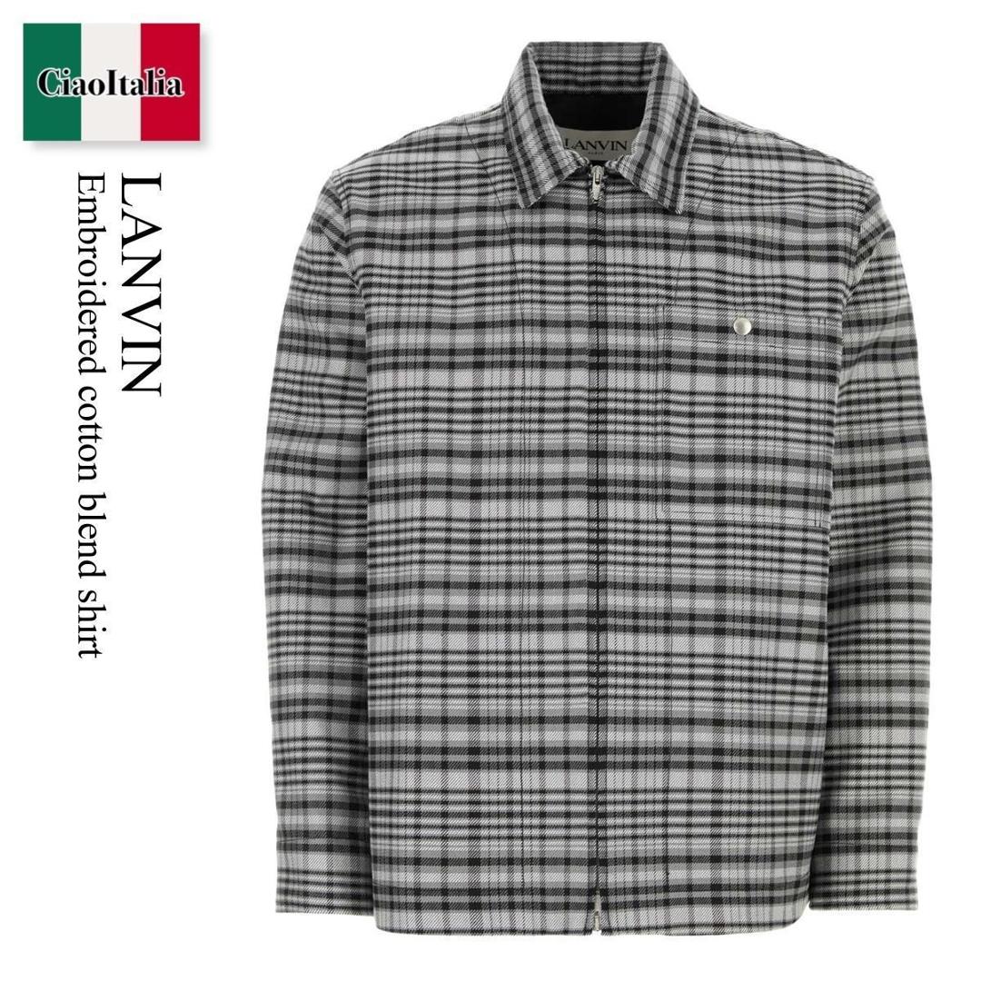 【数量限定・在庫限り・早い者勝ち!】 ランバン / Lanvin Embroidered Cotton Blend Shirt / RMSI01045598P23 / RMSI01045598P23 114 / RMSI01045598P23114 / シャツ