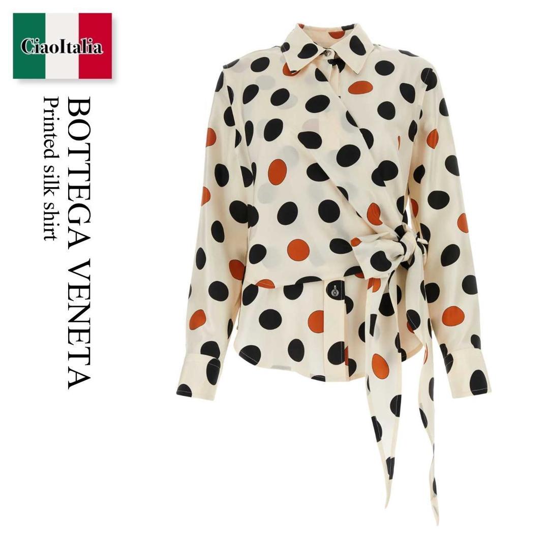 ڿ̸ꡦ߸˸¤ꡦᤤԾ ܥåƥͥ / Bottega Veneta Printed Silk Shirt / 794...