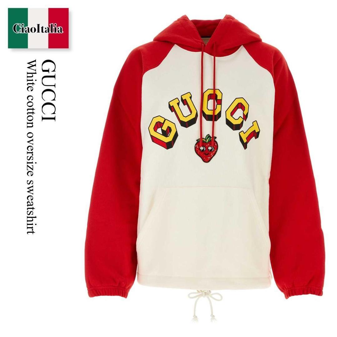 ڿ̸ꡦ߸˸¤ꡦᤤԾ å / Gucci White Cotton Oversize Sweatshirt / 7737...