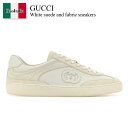 【数量限定・在庫限り・早い者勝ち!】 グッチ / Gucci White Suede And Fabric Sneakers / 791742 AADM0 / ...