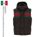 【数量限定・在庫限り・早い者勝ち!】 グッチ / Gucci Dark Brown Gg Polyester Blend Sleeveless Down Jac...