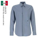 【数量限定・在庫限り・早い者勝ち!】 グッチ / Gucci Powder Blue Stretch Wool Shirt / 810659 Z7AEZ / 8...
