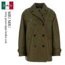 【数量限定・在庫限り・早い者勝ち!】 ミュウミュウ / Miu Miu Army Green Nappa Leather Coat / MPS715 F0161...