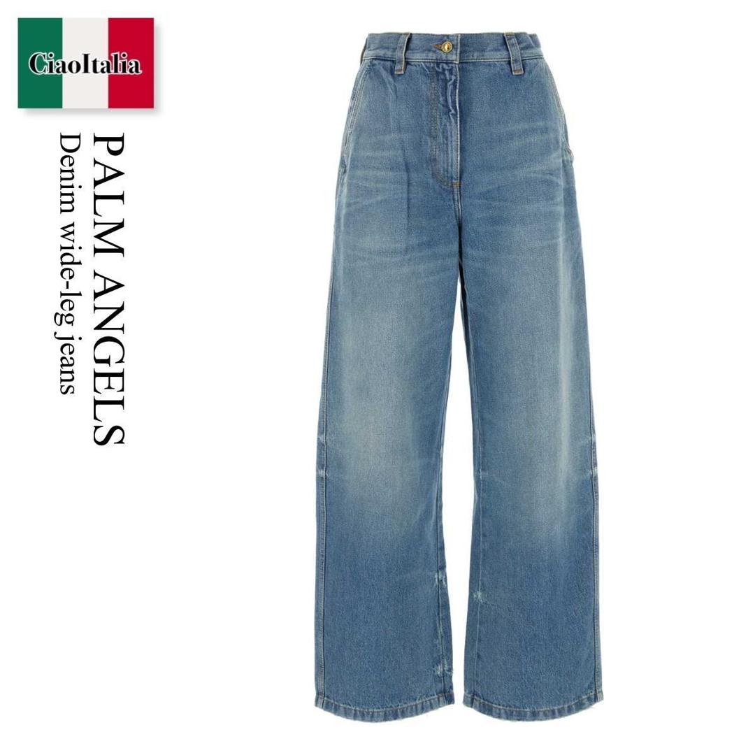 【数量限定・在庫限り・早い者勝ち！】 パームエンジェルス / Palm Angels Denim Wide-Leg Jeans / PWYB027S24DEN002 / PWYB027S24DEN002 4040 / PWYB027S24DEN0024040 / デニム・ジーパン