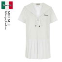 【数量限定・在庫限り・早い者勝ち!】 ミュウミュウ / Miu Miu White Poplin Dress / MF5476 F0009 / MF5476 S...